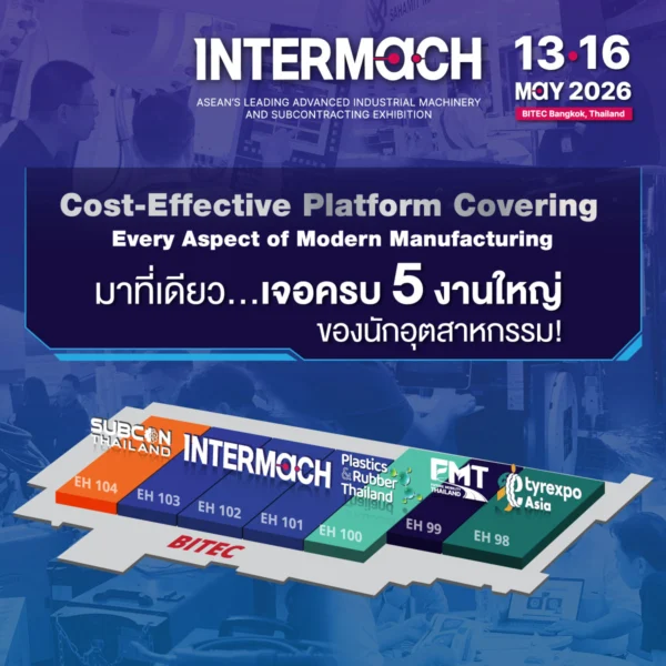 INTERMACH – The ASEAN’s Leading International Industrial Machinery and Subcontracting Exhibition, presents the integration of advanced technology solutions in manufacturing processes across the value chain. Technologies such as Industry 4.0, AI, Industrial IoT, AR/VR, Advanced Robotics, Automation, 3D Printing, Cloud and Big Data analytics are transforming the manufacturing industry in a significant way.