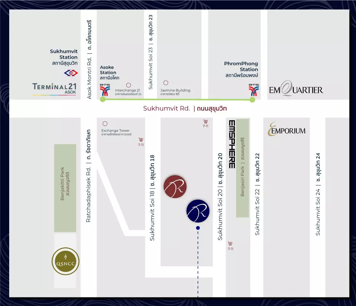 Rembrandt Residences Bangkok Map
